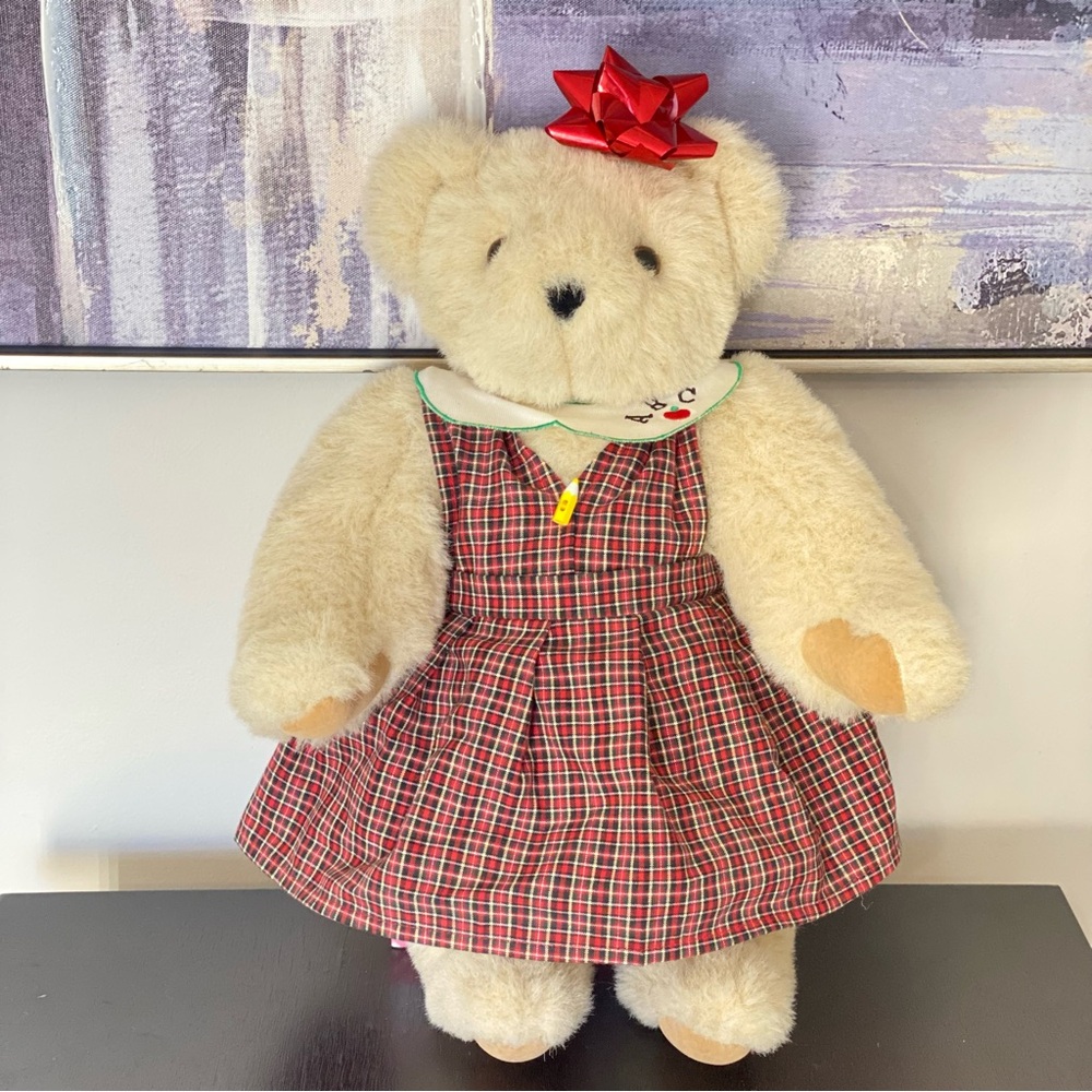 Vermont Teddy Bear Teacher Gift Flexible School 90s Christmas Gift 16” Logo Eyes